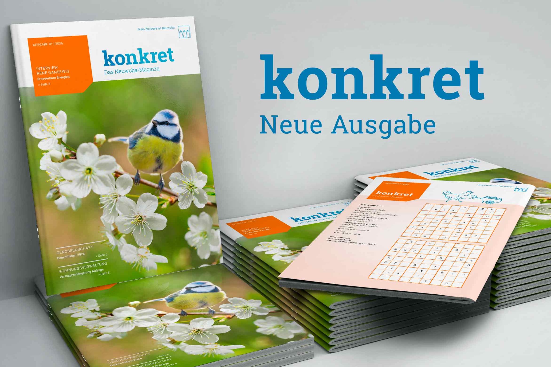 Bild / Grafik um die News  Mitgliedermagazin „konkret“ 1 / 2026 zu visualieren.