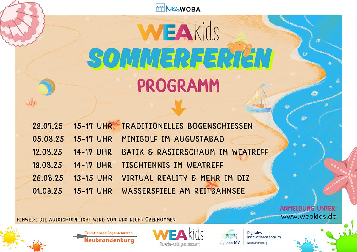 Eine Grafik zum WEAkids Ferienprogramm