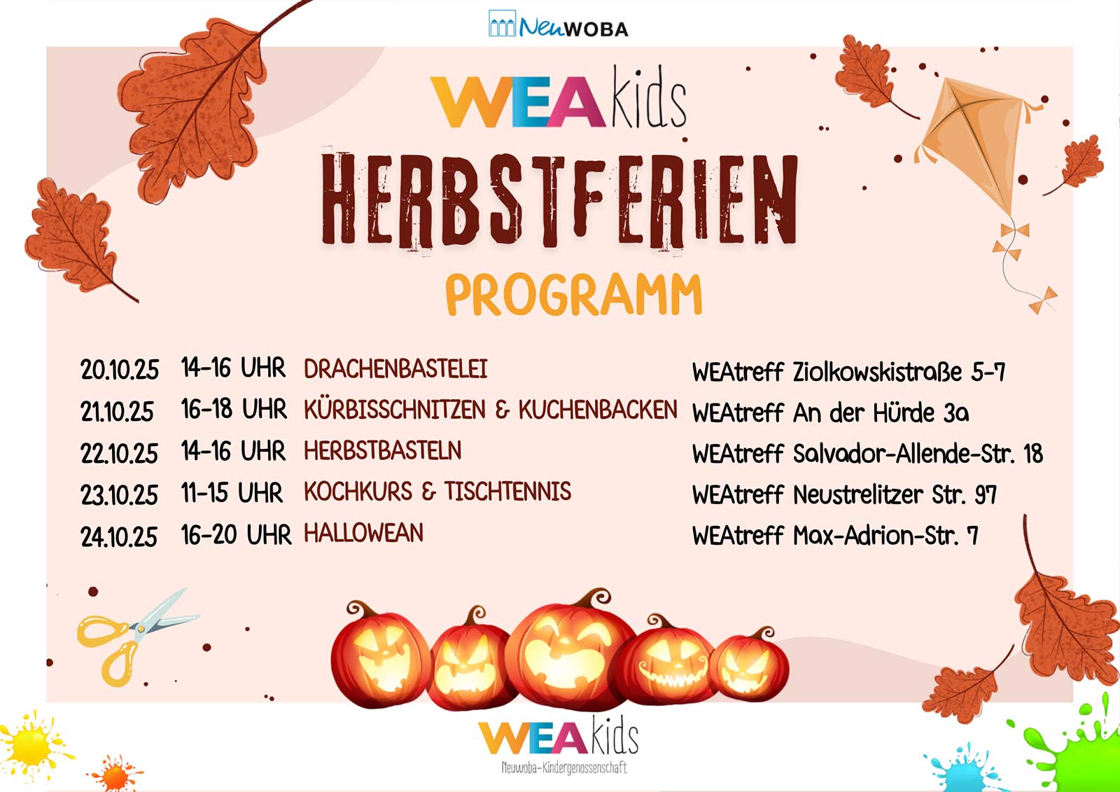 Eine Grafik zum WEAkids Ferienprogrammv