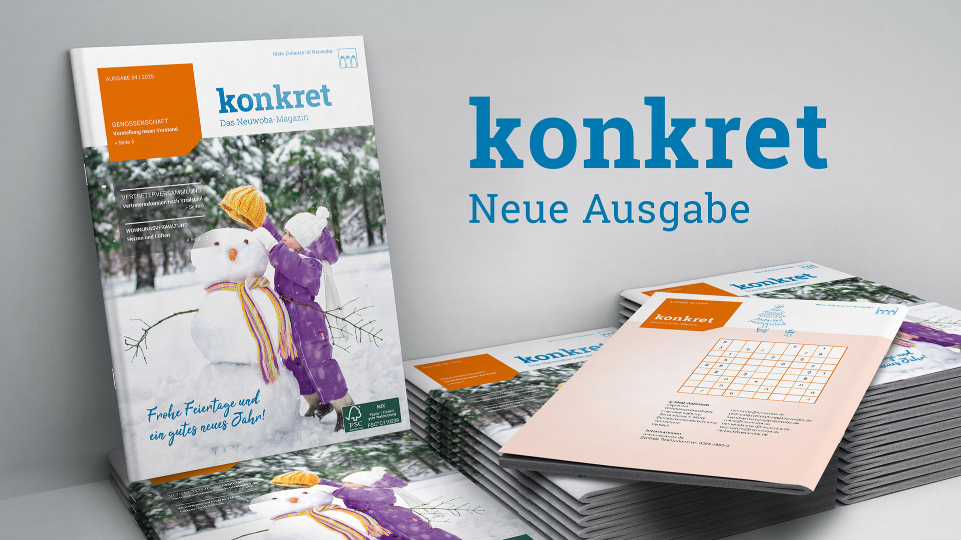 Bild / Grafik um die News  Mitgliedermagazin „konkret“ 4 / 2025 zu visualieren.
