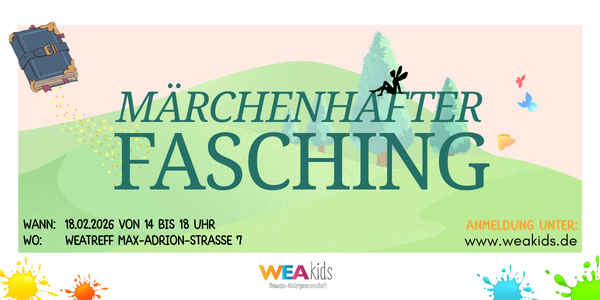 Eine Grafik zum WEAkids Fasching 2026 