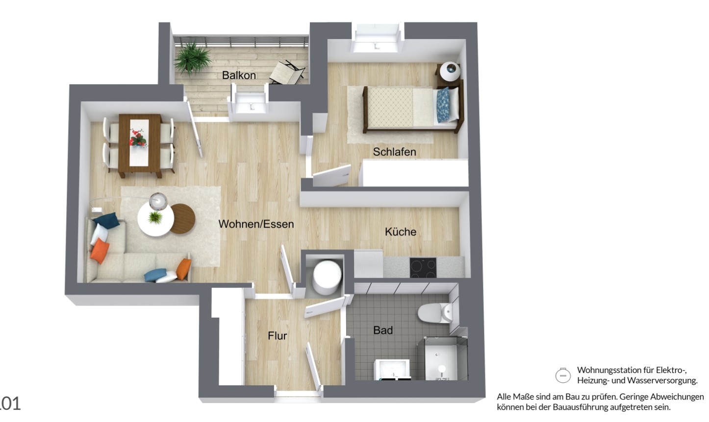 2 Raum Wohnung in Neubrandenburg, Robert-Koch-Straße